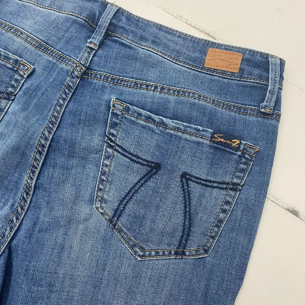 Seven 7 For All Mankind Tower Straight High-Rise Crop Jean Women's 10 Raw Hem